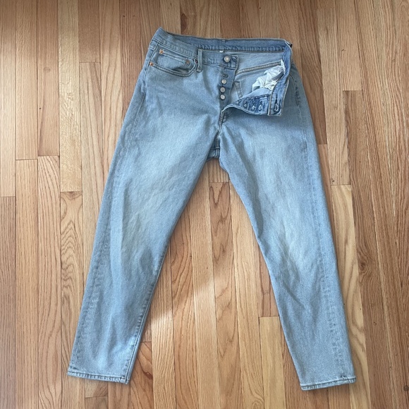 Levi's Denim - Levi's Jeans Womens 31 Blue Straight Leg High Rise Light Wash Button Fly